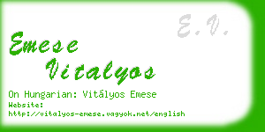 emese vitalyos business card